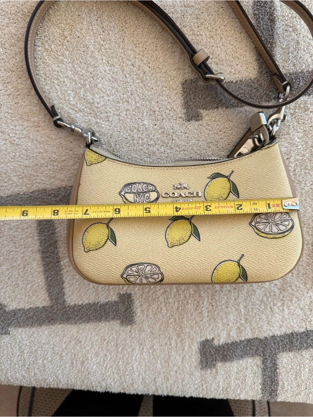 Coach Yellow Lemon Print Crossbody Bag